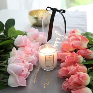 Decorative Flowers Faux Rose Artificial Retro Fake Wedding Bouquet 48cm Silk Home Birthday Party DIY Decoration Accessories Christmas Decor