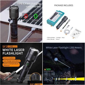 Torches Natfire SF2 White Laser Lep LEP 1200 متر مبني في 21700 نوع البطارية C