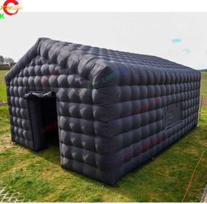 wholesale (23x16.5x15ftH) Outdoor Activities Free Air Ship Commercial Black Portable LED disco lighting mobile night club tent Inflatable Cube Party Tent with Light