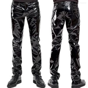 Pantaloni da uomo lucido PVC Lattice pantaloni da uomo motocicli