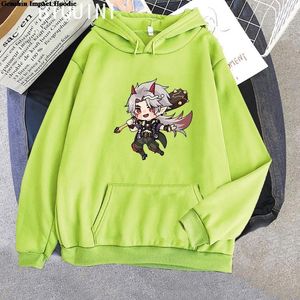 Herrtröjor y2k spelkaraktär arataki itto hoodie harajuku kawaii genshin påverkar unisex rolig pullover tröja hoody män sudader