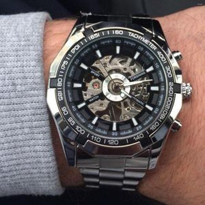 腕時計ステンレス鋼の機械式時計防水輝く腕時計友達へのギフトギフト