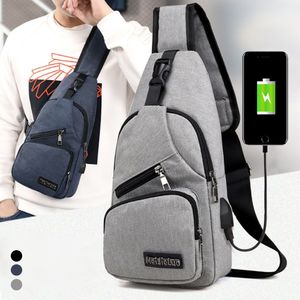 Pacotes de mochila Homens Anti Roubo Peito Sacos de Ombro USB Carregamento Crossbody Pacote Escola Curta Viagem Mensageiros Mens Couro Sling Pack 230824