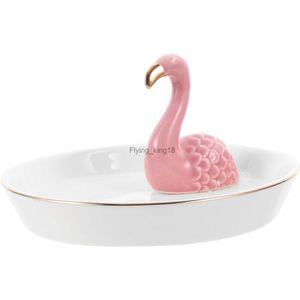 Kaktusdekor smycken Holder Tray Hushåll förvaring Nordisk Flamingo Organiser Keramisk keramikörhängen Design HKD230812