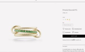 Spinelli Kilcollin Petunia Emerald YG Silberringe benutzerdefinierte Libra-Marke Marigold-Logo-Designer Neu im Luxus-Edelschmuck Designerschmuck mit gelben Diamanten