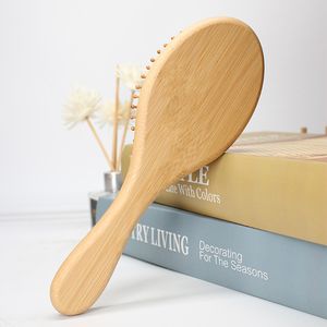 Spazzole per capelli Strumenti di styling di cura ProductSwood Mas Mas carbonizzato in legno massiccio di bambù cuscinetto antistatico pettine