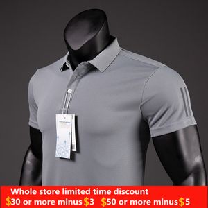 Polos maschile da golf maschile maschile da golf maschile lussuoso shirt ad asciugatura rapida t-shirt a maniche corte traspirabile per uomo estate 230823