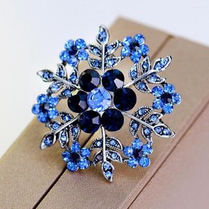 Brosches mode vintage crystal snöflinga blomma bröllop bukett strass brosch stift för kvinnor corsage accessoris