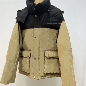 2023 Outdoor Design Autumn and Winter Men's and Women's Warm Spliced Loose and Versatile Standing Neck Zipper Windproof Hooded Down jacket