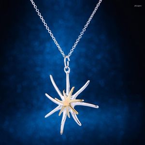 Collane a pendente collana argentata gioielli di moda starfish shiny adorabile /cdvakvca dvdammka lq-p026