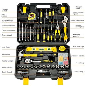 Decorative Objects Figurines 108 PCS Tool Set General House hold Hand Kit with Plastic Toolbox Storage Case Used to Car repair And home Repair 230824