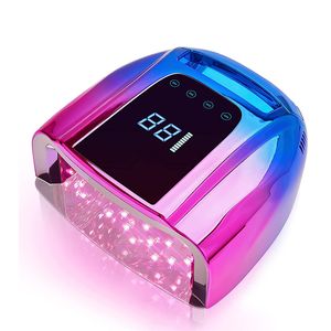 Nageltrockner, 96 W, spiegelreflektierende Nagellampe mit Metallpad, kabelloser Maniküre-Trockner, kabelloses UV-Licht für Nägel, wiederaufladbare Nagel-UV-LED-Lampe 230824