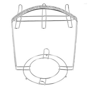 キッチンストレージシルバーメッキコーヒーカップホブディッシュラックはほとんどの6カップとソーサーのメタルスタンドホルダーを掛けることができます