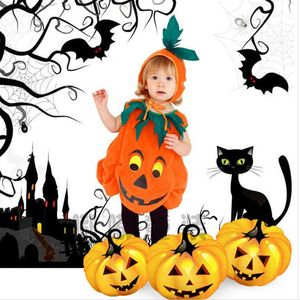 Halloween Baby Cosplay Pumpkin Costume Makeup Ball Witch Performance Costume Pumpkin Hat Set Children's Pumpkin Costume