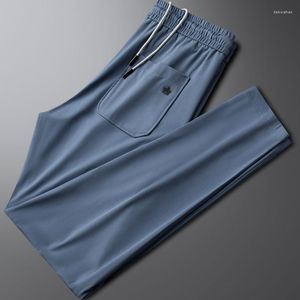 Herrenhosen unverwechselbare Kronenblau-Eis Silk Sportlerinnen Männer Sommer schlanker kleiner Füße dünne Jugendliche gerade Tide