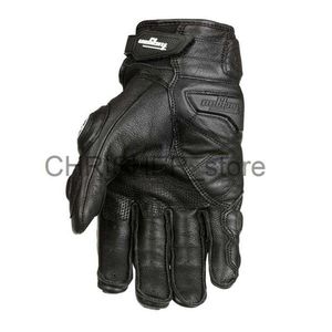 Cykelhandskar Motorcykelhandskar Black Racing äkta läder Motorcykel Vit Road Racing Team Glove Men Summer Winter X0824