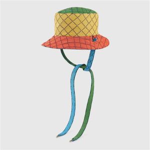 Luxurys Womens Multolour Reversible Canvas Bucket Hat Fashion Designers Caps Caps Hats Men Summer Fidited Fisherman Beach Bonnet Sun C253B