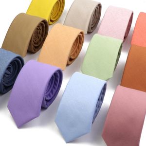 Bow Ties Macarons Solid Color Men Tie Romantic Light High Density Cotton Necktie Narrow Collar Slim Casual Accessories