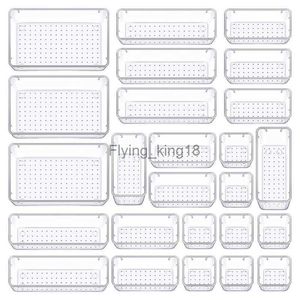 25st Clear Plastic Storage Boxes Dividers Trays Dresser Storage Bins Separation Box för Makeup HKD230812