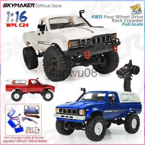 Electric/RC CAR WPL C24 Полномасштабный RC CAR 24G 4WD ROCK CRAWLER Electric Buggy Track Truck Светодиодный свет на дороге 116 для детских подарков Toys X0824