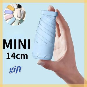 Guarda -chuvas mini -cunhado de protetor solar dobrável para mulheres solar sol e proteção contra UV Small Portable Portable Pocket Parasol Rain