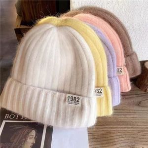Designer rabbit hair wool cap knitted spring, fall and winter unisex men and women can wear letters casual outdoor hat knitted cap