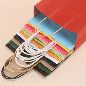 Andere Heimaufbewahrungsorganisation 5102030 Stück Festivalgeschenk Kraftpapiertüte Einkaufen DIY Multifunktions-recycelbare Papiertüte mit Griffen 230824