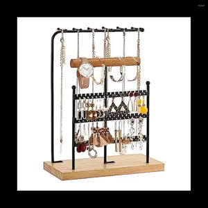 Jewelry Pouches Organizer Stand Metal Display 5 Tier Earring Holder For Storage Rack