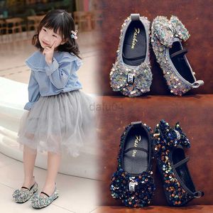 Flache Schuhe Frühling Herbst Mädchen Schuhe Bling Slip auf Flache Schuhe Kinder Schmetterling Knoten Prinzessin Schuhe Glitter Bootsschuhe Baby Mary Jane 1-12y L0824