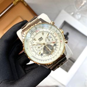 Mężczyźni obserwują 5-pinowe koło zamachowe automatyczny zegarek mechaniczny 45 mm okrągły ramka Modna BusinessWatches Montre de Luxe2462