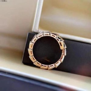 Jewelry Designer Ring Luxury Full Diamond Rose Gold Non Fading Adjustable Snake Bone Ring