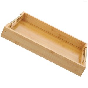 Plates Rectangular Bamboo Tray Fruits Plate Serving Decorative Sushi Tea Platters Desktop Household