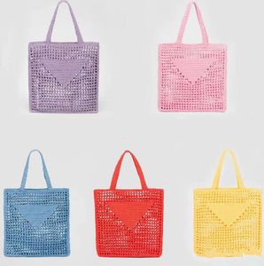 Designer Raffia Summer Bag Tote Women Vegetable Basket Handbags Mesh Breathing Bags Woven Shopping Large Capacity Straw Beach
