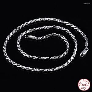 Chains Solid Color 925 Sterling Silver Colour Men's Chain Long Necklace S925 Thai Jewelry Charm No Pendant