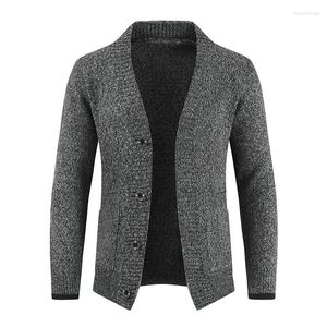 Herrtröjor Cardigan Men Single-Row-knapp långärmad stickad tröja ZDE2968