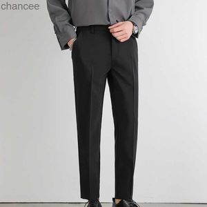 2023 New Mens Suit Bants Strast Slim Business Office Неиунный упругой талия Классическая корейская серая брюк плюс размером 40 42LF20230824.