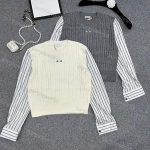 Projektant pullover sweter damskie Preppy Patchwork Knit Kolejna kamizelka