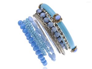 Bangle Bohemian Blue Perlen Multi -Layer Vielseitige Anweisung Stapel -Perlenarmband