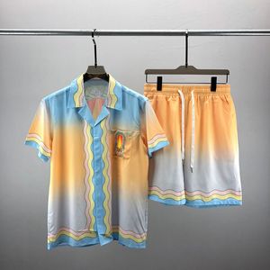 Erkekler Trailsits Hawaii Kısa Kollu Tshirt Şort Set Moda Moda Günlük Tişört Boyfriend Hediye Erkek Kadın Çift Yaz Kıyafetleri T Shirts Ropa 230823