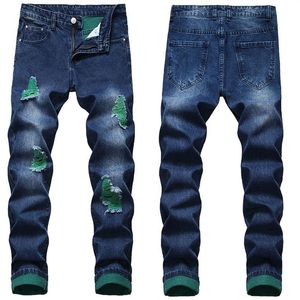 Men's Jeans Mens Casual Street Motorcycle Denim Ripped Men Blue Black For Fashion Style298h