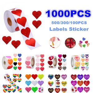 Heart Shape Love Valentine's Day Stickers Wedding Party Seal Labels Gift Decoration Wrap Tag Stickers Self-adhesive