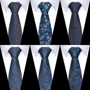 Bow Ties Silk Brand Dark Blue Men's Tie Great Quality 7.5 Cm Necktie Purple Hombre Gift For Wedding Holiday Gravatas