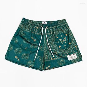 Men's Shorts 2024 Mesh Pants Mens Trend Short Paisley Print Shorts Gym Basketball Men Workout Running Short Pants