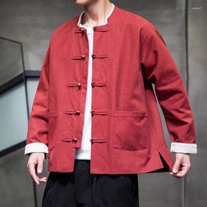 Herrenjacken Herbst und Winter Plus Größe Chinesische Jacke im chinesischen Stil Tai Chi Mantel Ethnisches Vintage Casual Top