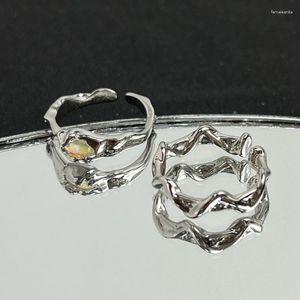 Anelli di nozze Versione coreana di INS Fengyue Guangshi maschile e anello femminile Set di texture personalizzato Fashion Style