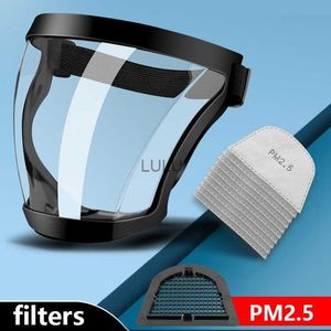 Transparent Full Face Shield with Filters Oil-splash Proof Mask Splash-proof Facial Shield Protection Face Cover Safety Mask HKD230810