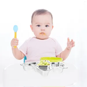 Piatti piastra per cena divisa per pranzo piatto in acciaio inossidabile per bambini che serve da pranzo