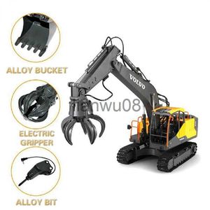 Electric/RC CAR 24G 3in1 Alloy RC Excavator 116 Alloy 17ch Big RC Trucks Simulation Excavator Remote Control 3Type Engineer Vehicle Toys E568 X0824