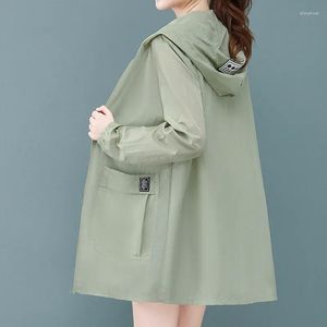 女性用ジャケット日焼け止め服ミディアムレングス2023夏の薄いスタイル通気性コート日焼け止め女性UV