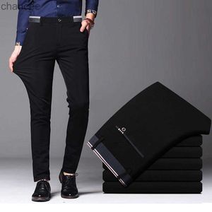 2023 Men's Spring Autumn Fashion Business Casual Long Pants Suit Pants Mane Elastic Straight Formal Trousers Plus Big Size 28-40LF20230824.